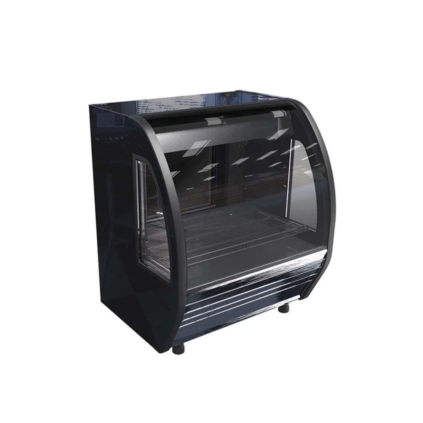 VITRINA CREMERA NEGRO CON 1 PARRILLA CON CAPACIDAD DE 0.227 M³ CRISTAL CURVO MODELO BHS10