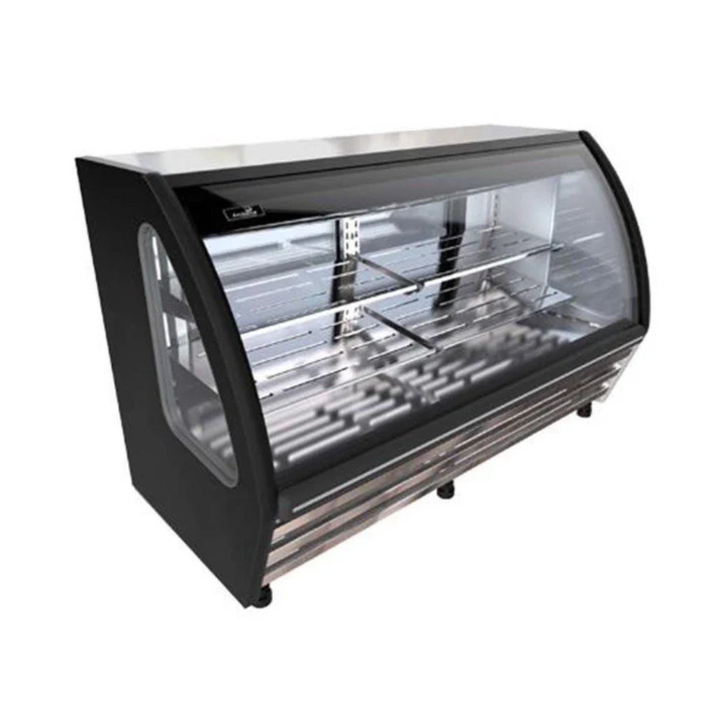 VITRINA CARNICERA NEGRO/BLANCO CON 4 PARRILLAS CON CAPACIDAD DE 0.510 M³ CRISTAL CURVO MODELO BHS200C
