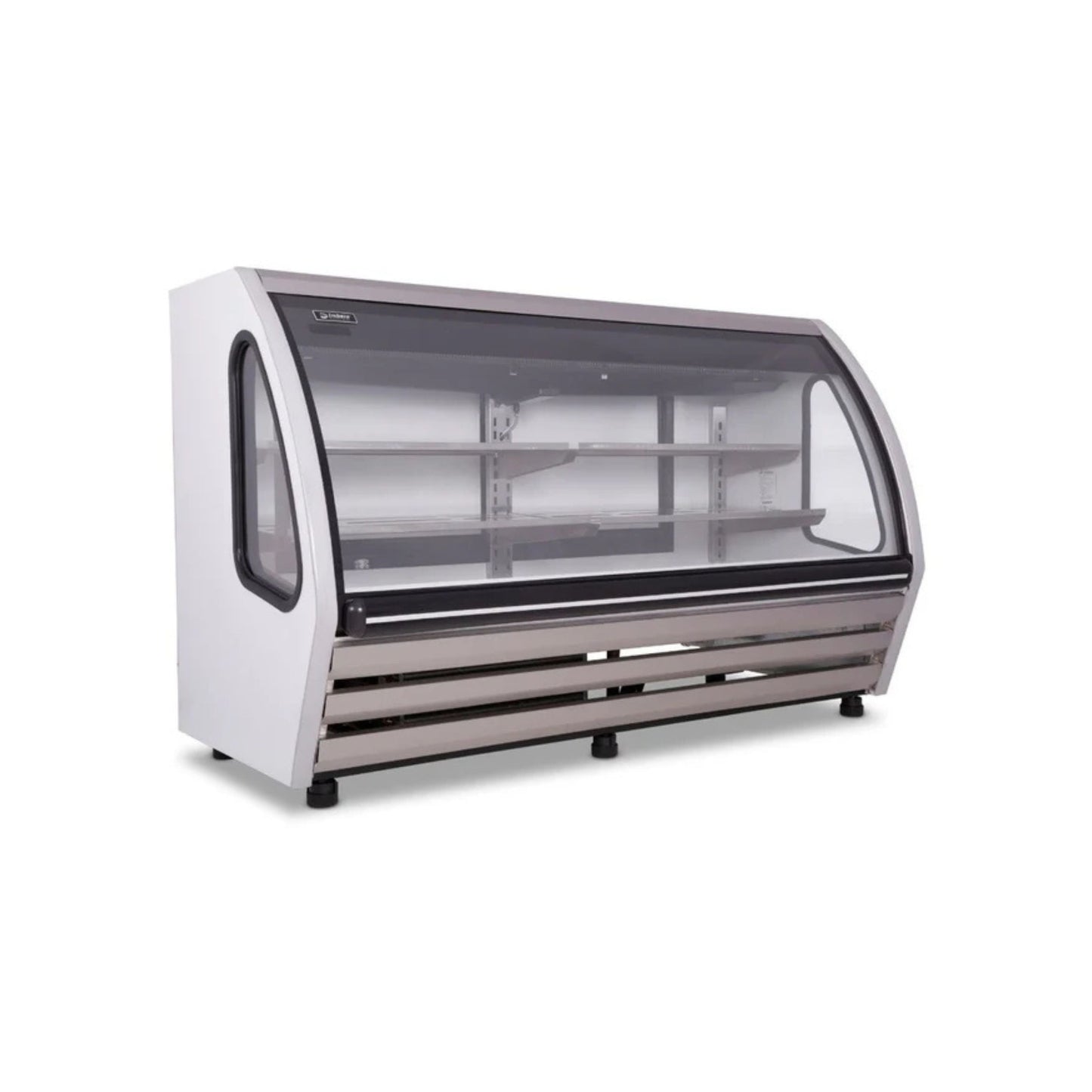 VITRINA CARNICERA ACERO INOXIDABLE CON 4 PARRILLAS CON CAPACIDAD DE 0.510 M³ CRISTAL CURVO MODELO BHS200C-I