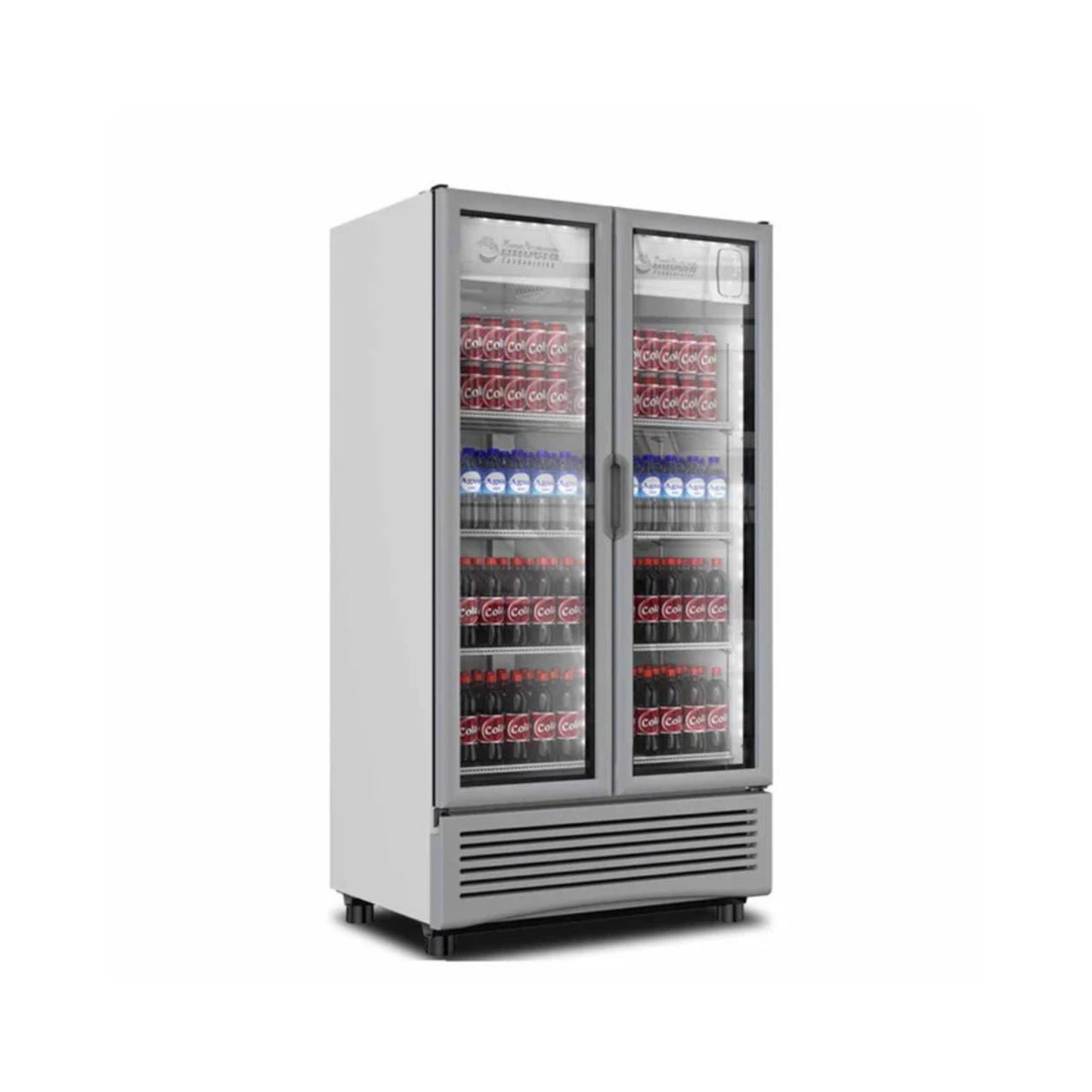 ENFRIADOR VERTICAL DE 8 PARRILLAS CON CAPACIDAD DE 0.74 M³, 2 PUERTAS DE CRISTAL, LUZ LED MODELO VRD26