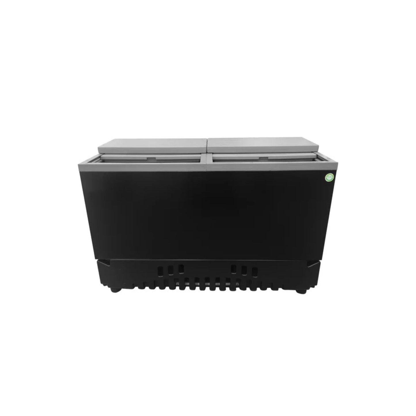 ENFRIADOR HORIZONTAL NEGRO CON 3 PARRILLAS CON CAPACIDAD DE 0.461 M³, CON 2 TAPAS CORREDIZAS MODELO HR18