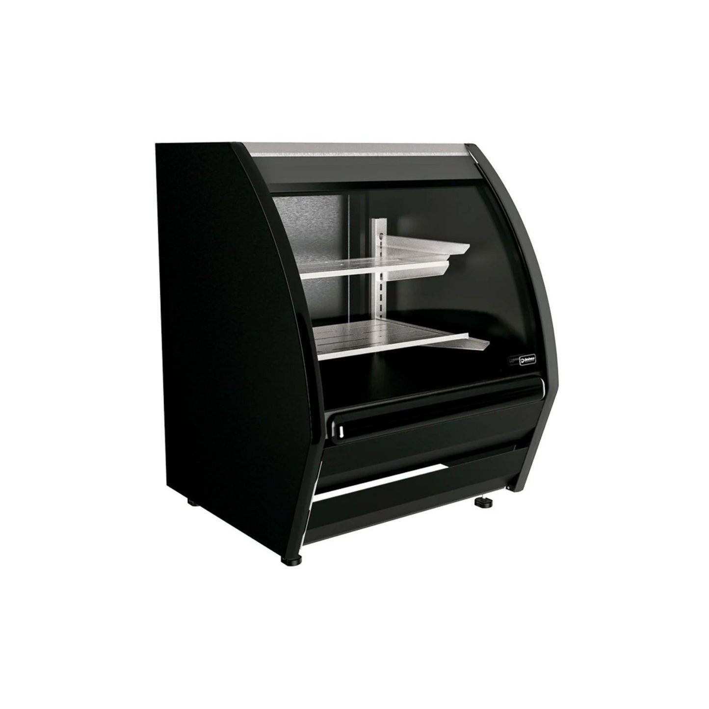 VITRINA CREMERA BLANCO/NEGRO CON 2 PARRILLAS CON CAPACIDAD DE 0.227 M³ CRISTAL CURVO MODELO PHS-8 Negro