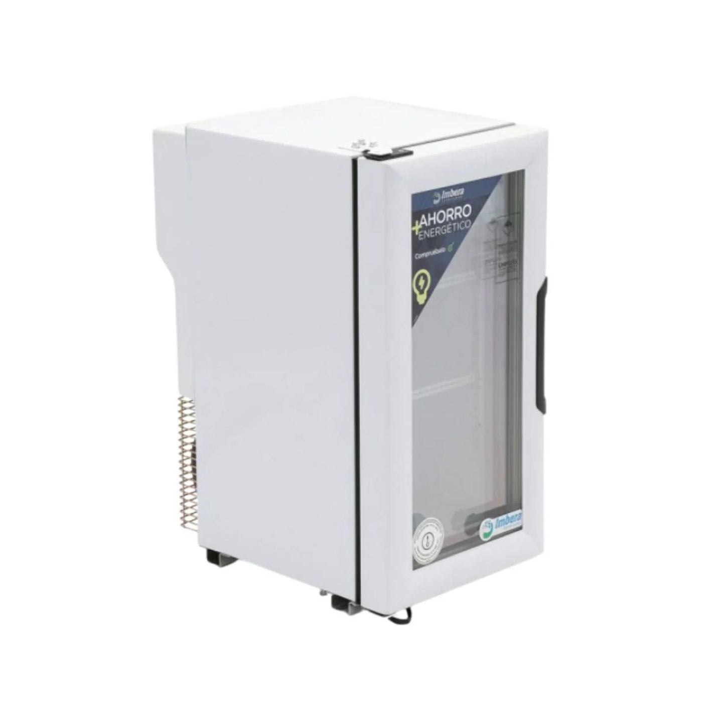 CONGELADOR VERTICAL BLANCO CON 3 PARRILLAS CON CAPACIDAD DE 0.042 M³, 1 PUERTA DE CRISTAL, LUZ LED MODELO VF1.5