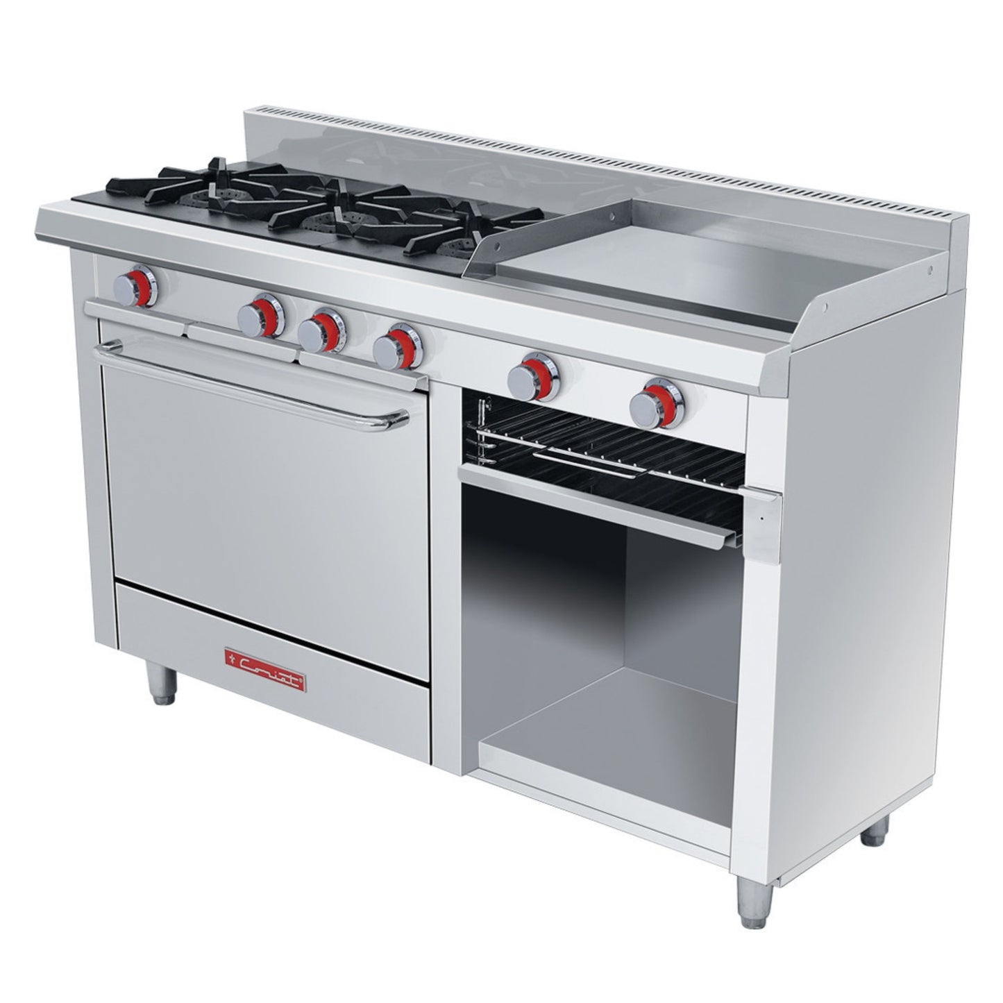 ESTUFA DE 3 QUEMADORES CON HORNO EC-3-H-GRILL DE PISO PETIT