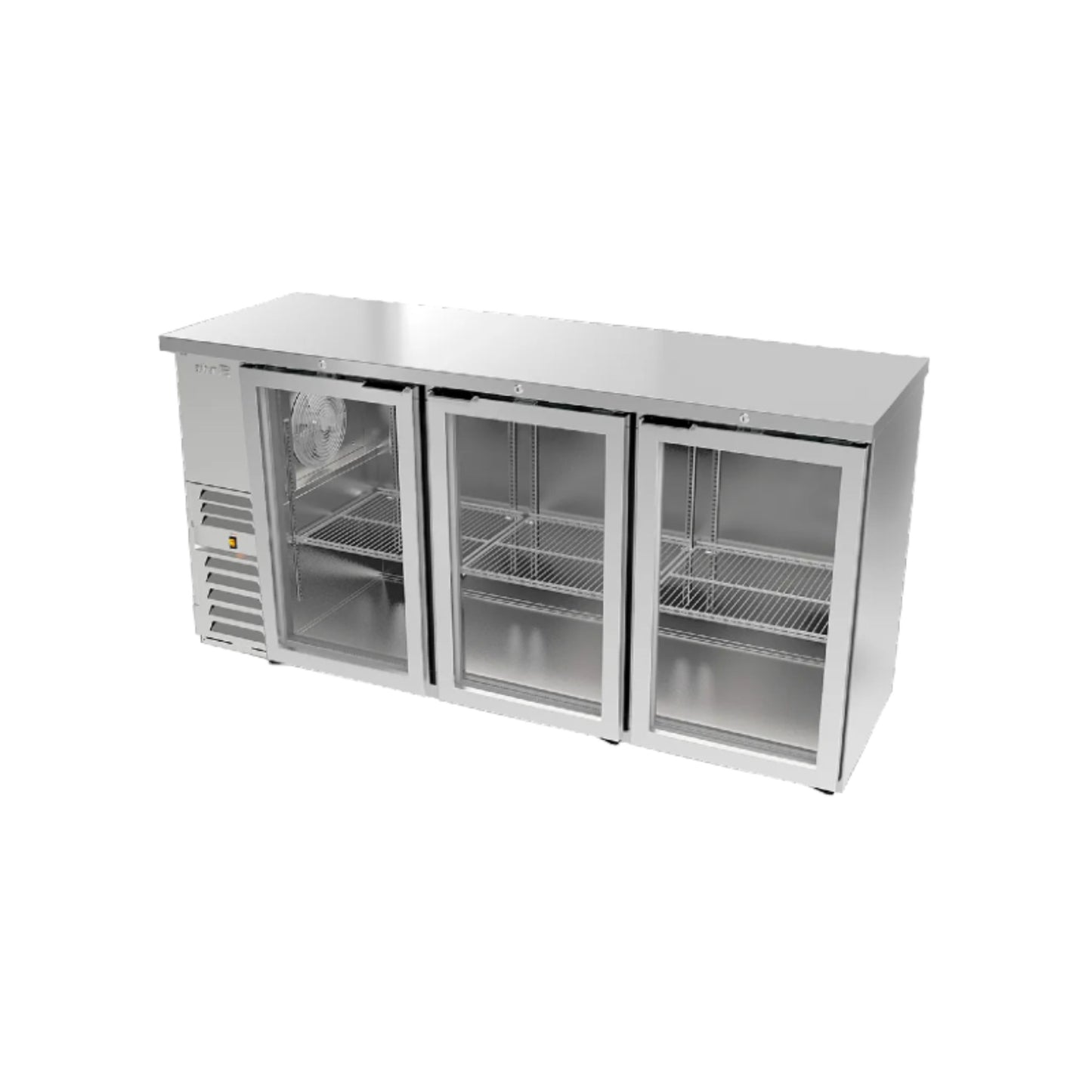 REFRIGERADOR CONTRABARRA 24-72 PIES³, PUERTA DE CRISTAL, ACERO INOXIDABLE MODELO ABBC-24-72-SG HC