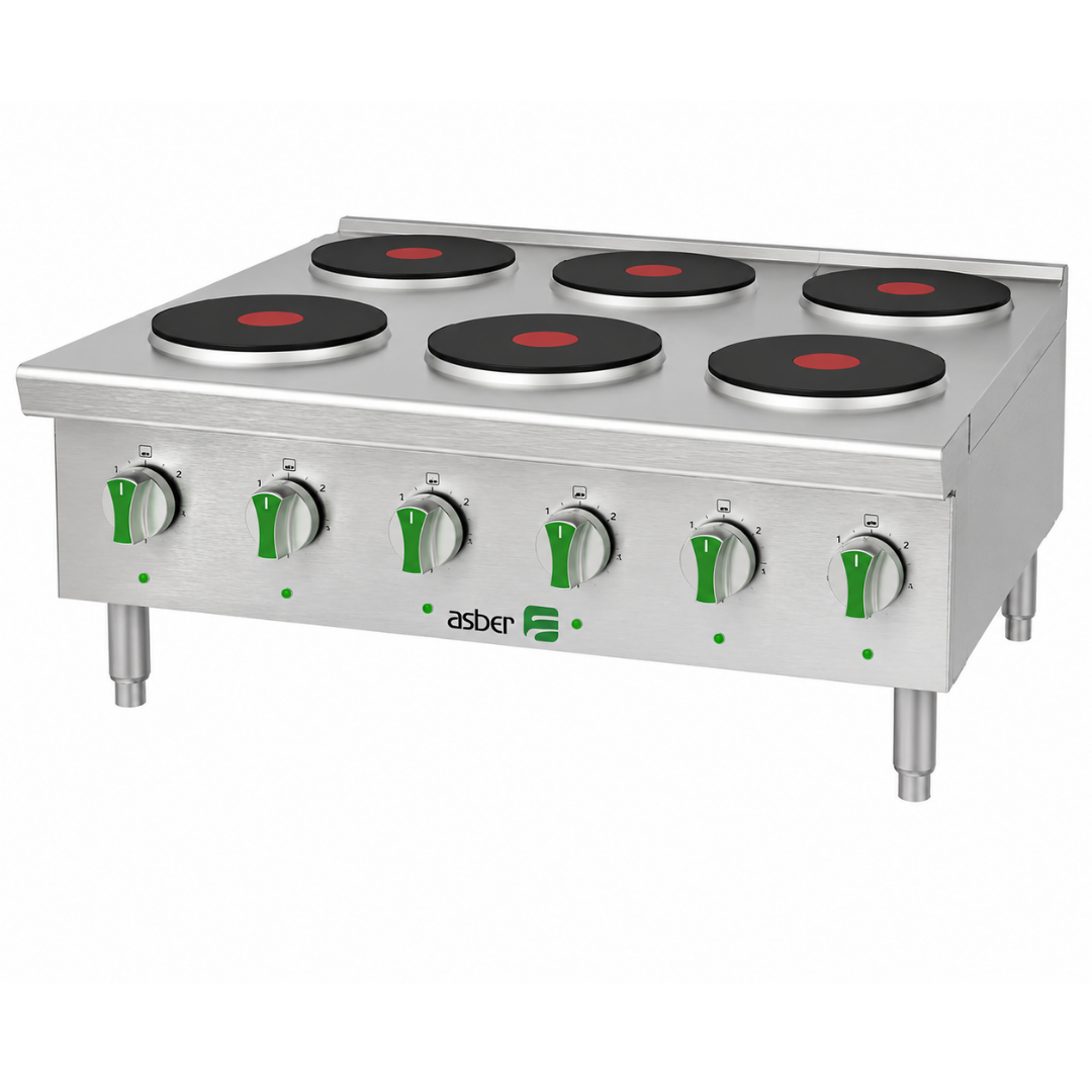 PARRILLA ELECTRICA CON 6 PLACAS REDONDAS AEHP E 6 36 EM