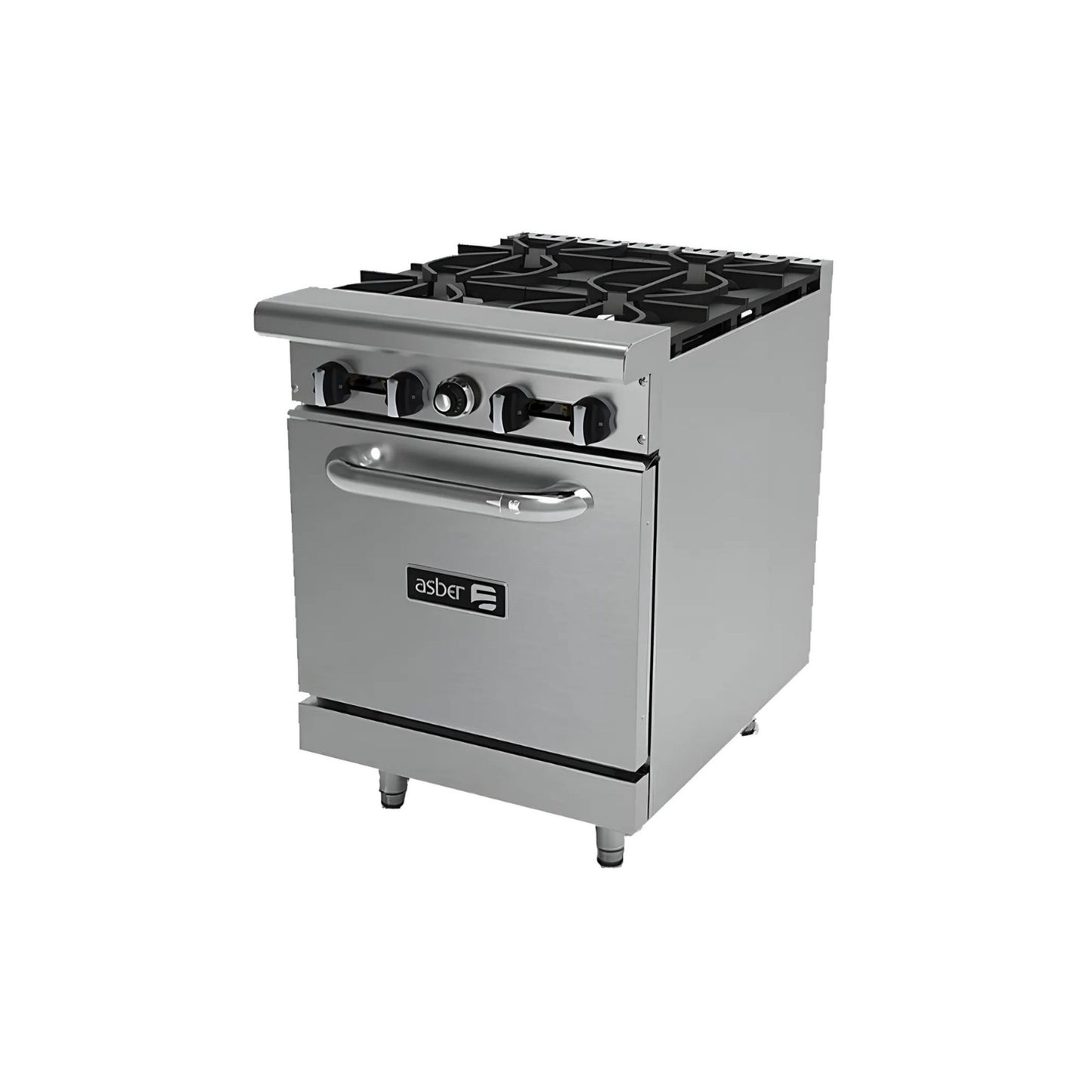 ESTUFA ASBER 1 HORNO 4 QUEMADORES, 24" PARRILLA, 150 BTU TOTAL, 610 X 823 X 902 MM GAS NATURAL MODELO AER-4-24