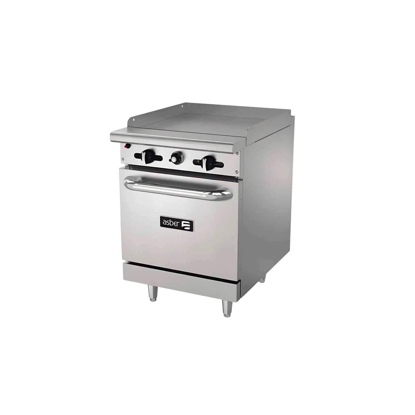 ESTUFA CON PLANCHA Y HORNO, 24" PLANCHA, 70 BTU TOTAL, 610 X 823 X 943 MM GAS LP MODELO AER-G24-24-H G
