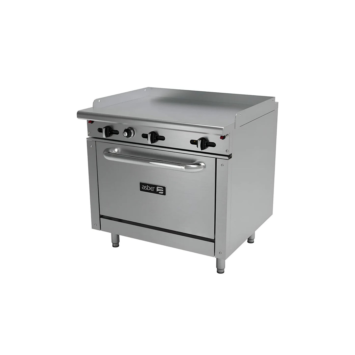 ESTUFA CON PLANCHA Y HORNO, 36" PLANCHA, 90 BTU TOTAL, 914 X 823 X 943 MM GAS LP MODELO AER-G36-36-H G