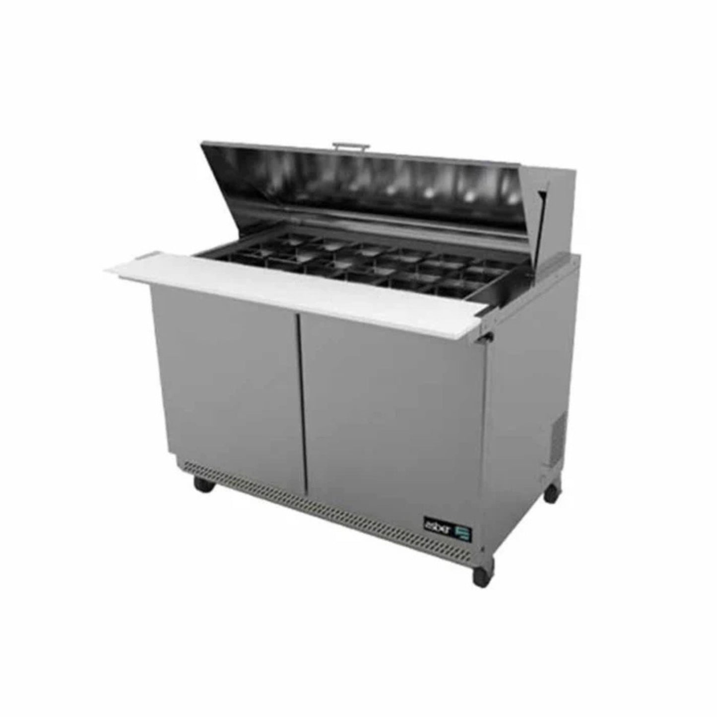 MESA REFRIGERADA 2 PUERTAS, 2 PARRILLAS, 13.3 FT³, 18 INSERTOS MODELO APTM-48-18 HC