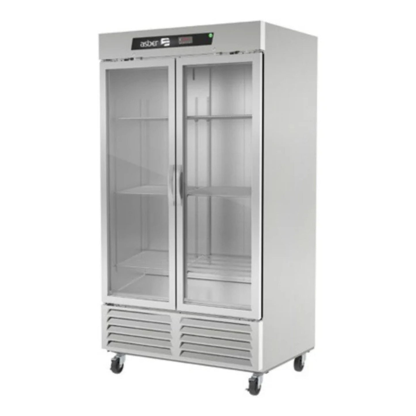 REFRIGERADOR VERTICAL 2 PUERTAS DE CRISTAL, 37 PIES³, ILUMINACIÓN LED MODELO ARR-37-G HC
