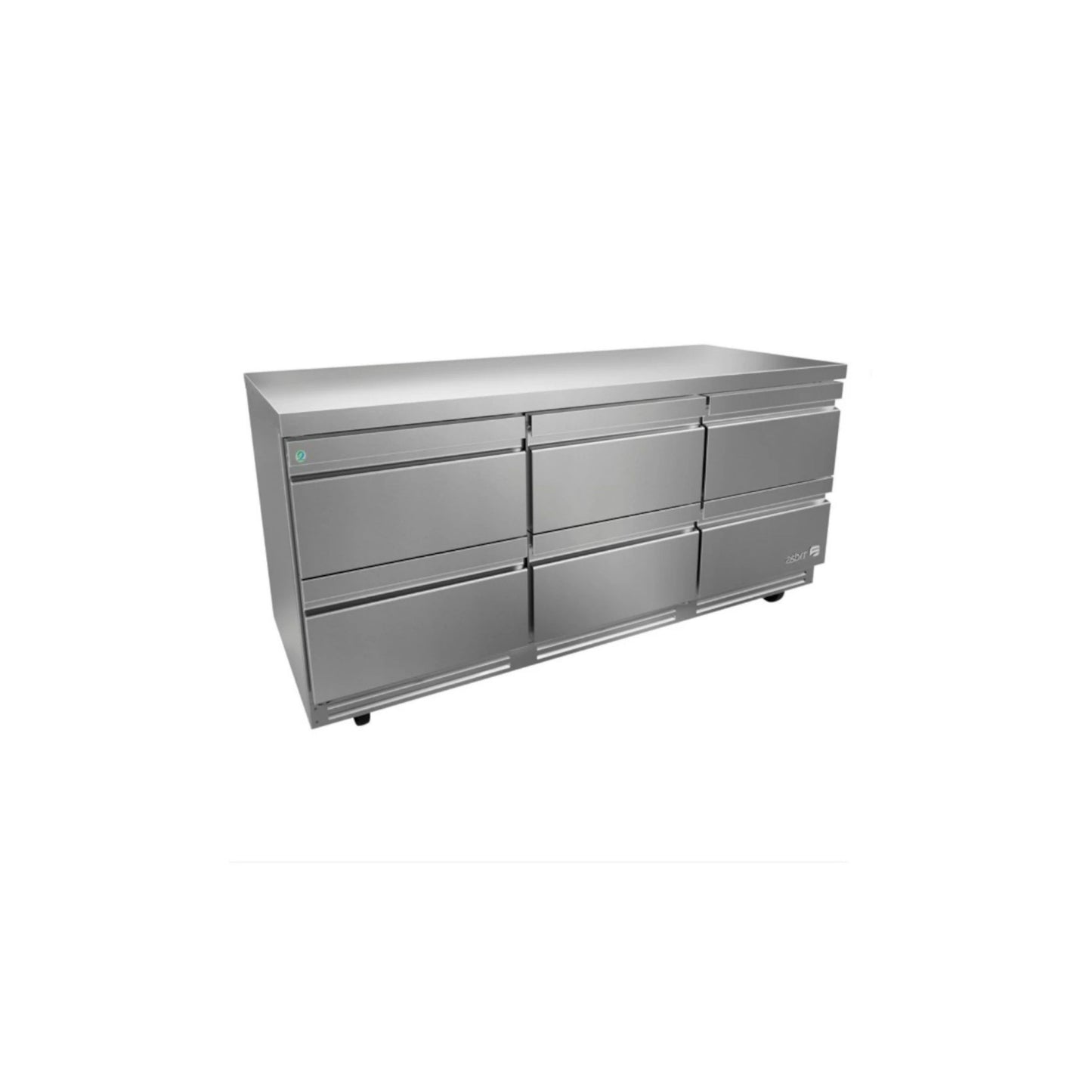 MESA PARA REFRIGERACIÓN, 72 PIES³, 6 PUERTAS, 6 PARRILLAS, ACERO INOXIDABLE MODELO AUTR-72-D6 P HC