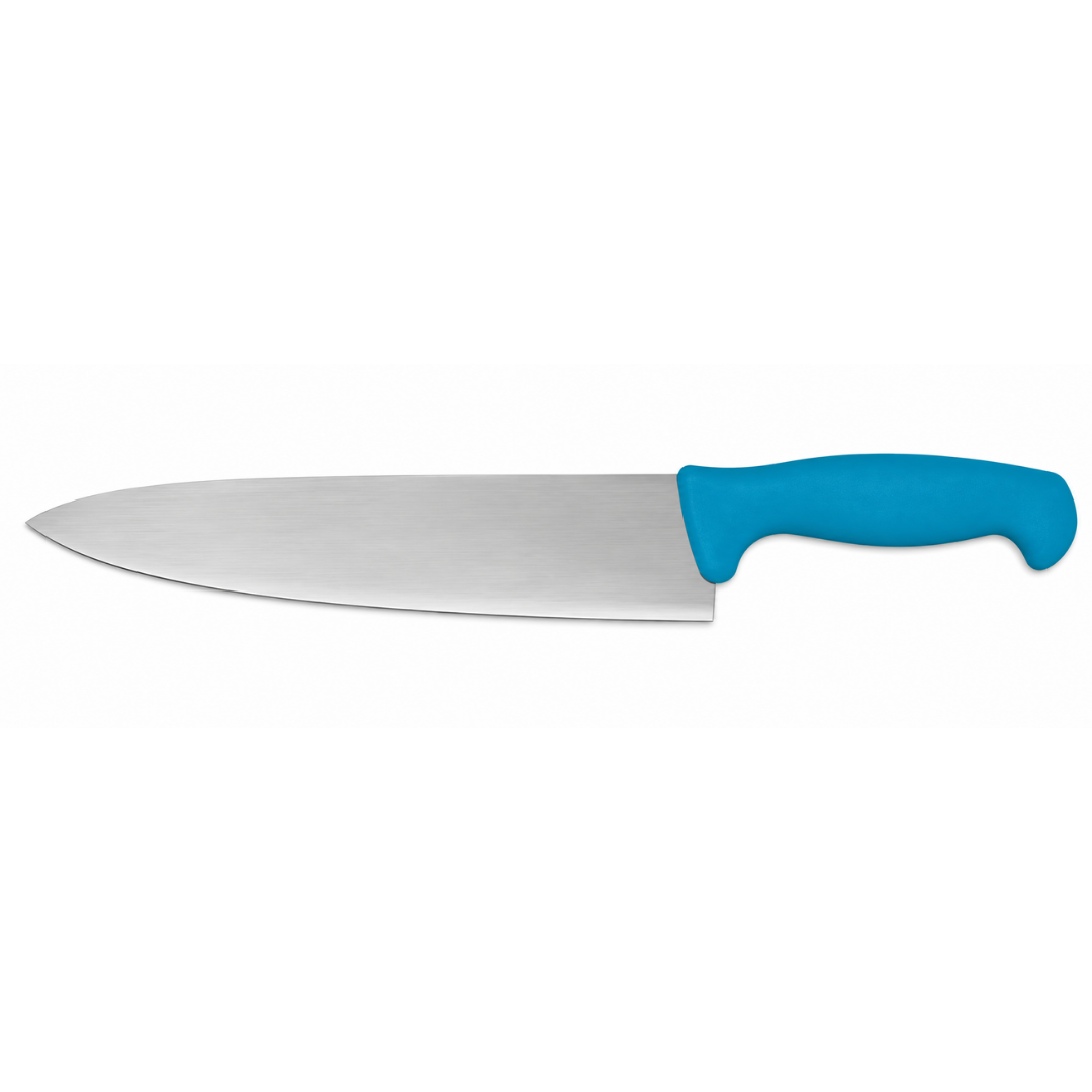 CUCHILLO CHEF 10”, FILO PROFESIONAL, MANGO ERGONÓMICO, COLOR AZUL MODELO CACHE-10AZ