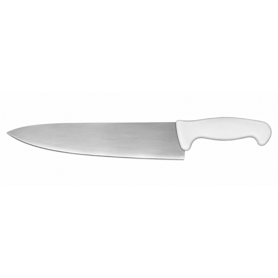 CUCHILLO CHEF 12”, FILO PROFESIONAL, MANGO ERGONÓMICO, COLOR BLANCO MODELO CACHE-12B