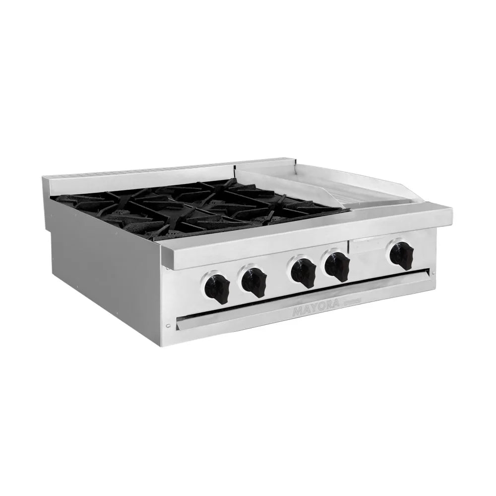 ESTUFA MODULAR CON 2 QUEMADORES Y 1 ESPACIO DE PLANCHA EN ACERO INOXIDABLE MODELO CG30021