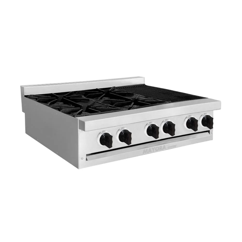 ESTUFA MODULAR CON 2 QUEMADORES Y 1 ESPACIO DE ASADOR EN ACERO INOXIDABLE MODELO CG30031
