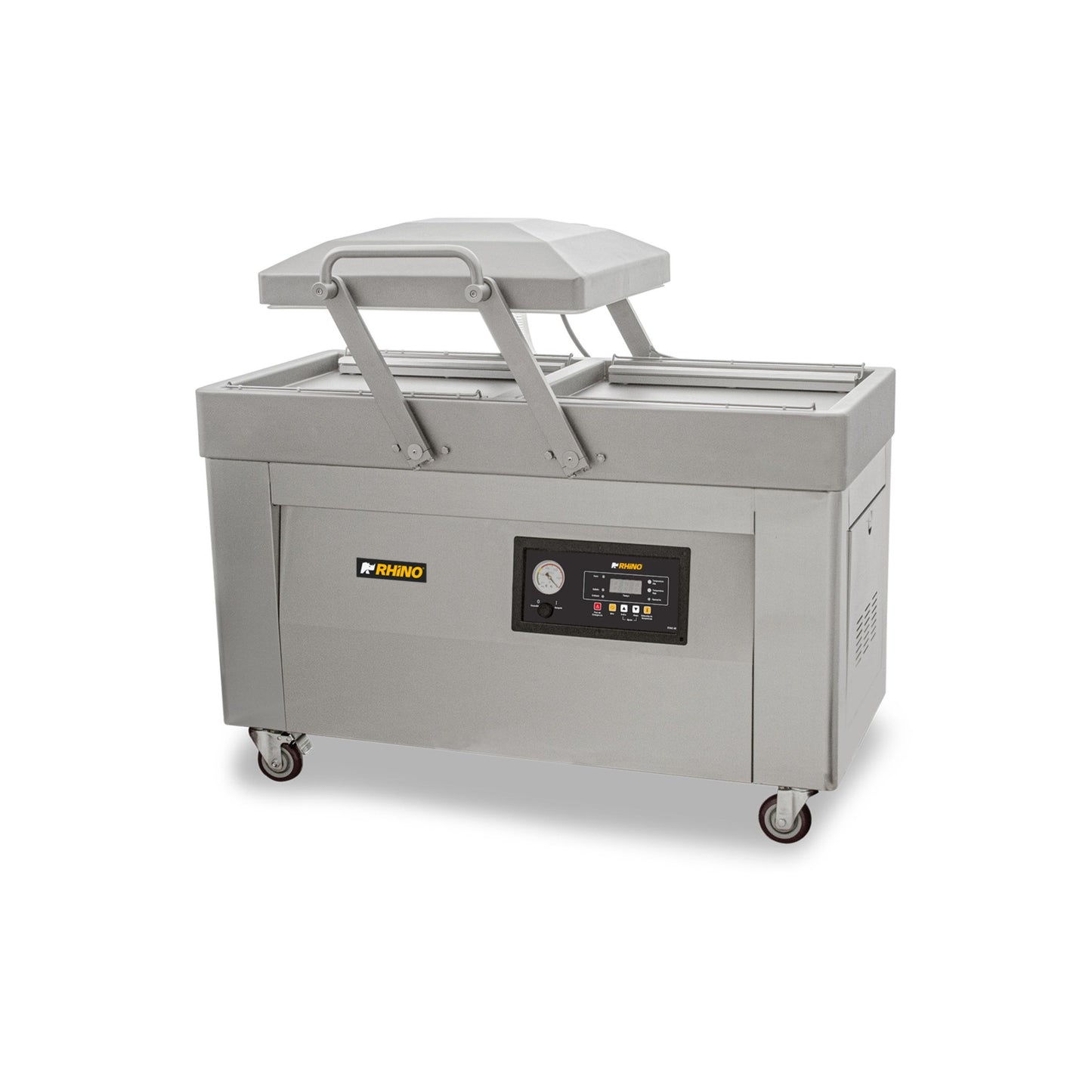 EMPACADORA AL VACÍO DOBLE CÁMARA, 4 BARRAS 51CM, BOMBA 40M³/H, ACERO INOXIDABLE, RUEDAS CON FRENO MODELO EVAC-40