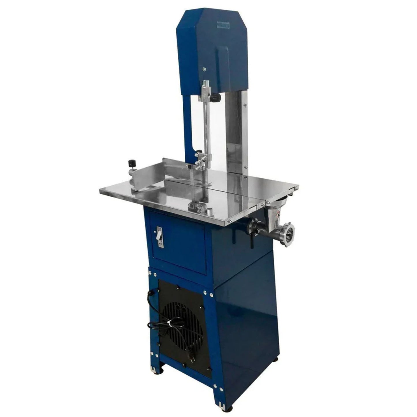 SIERRA CORTADORA DE CARNE Y HUESO DE PISO CON MOLINO DE CARNE NO. 8