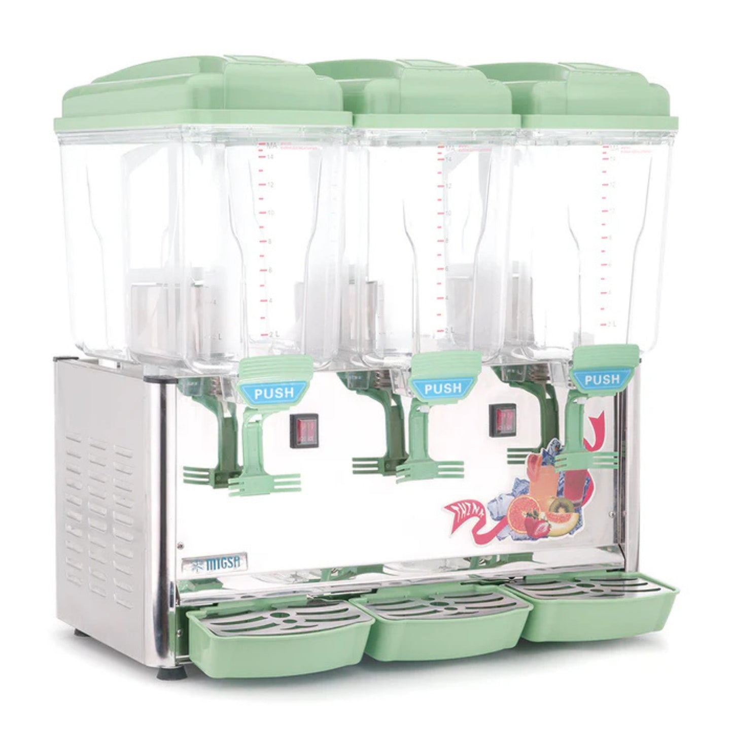 ENFRIADOR DE AGUAS FRESCAS DE TRES TANQUES DE 15 L