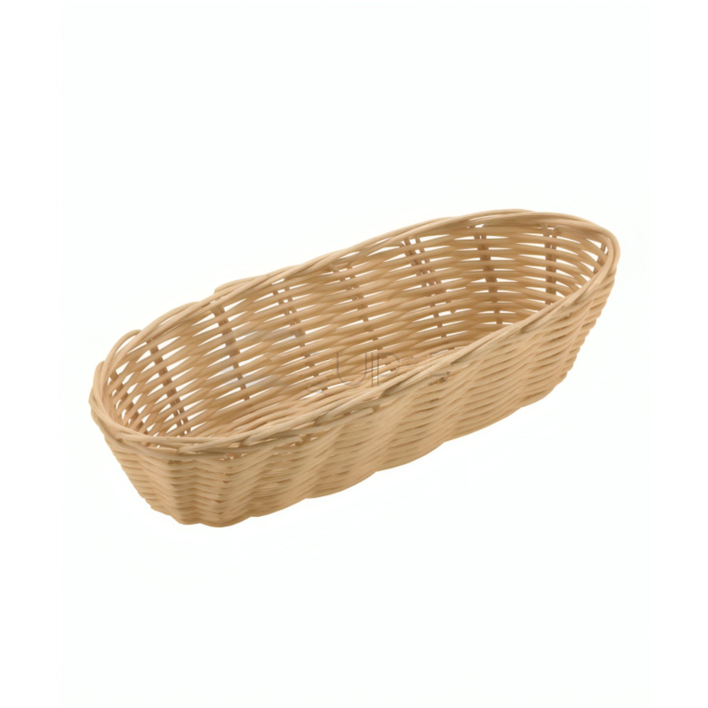 CESTA TEJIDA OVAL LARGA, BEIGE (9.2" X 4.9" X 3.2")