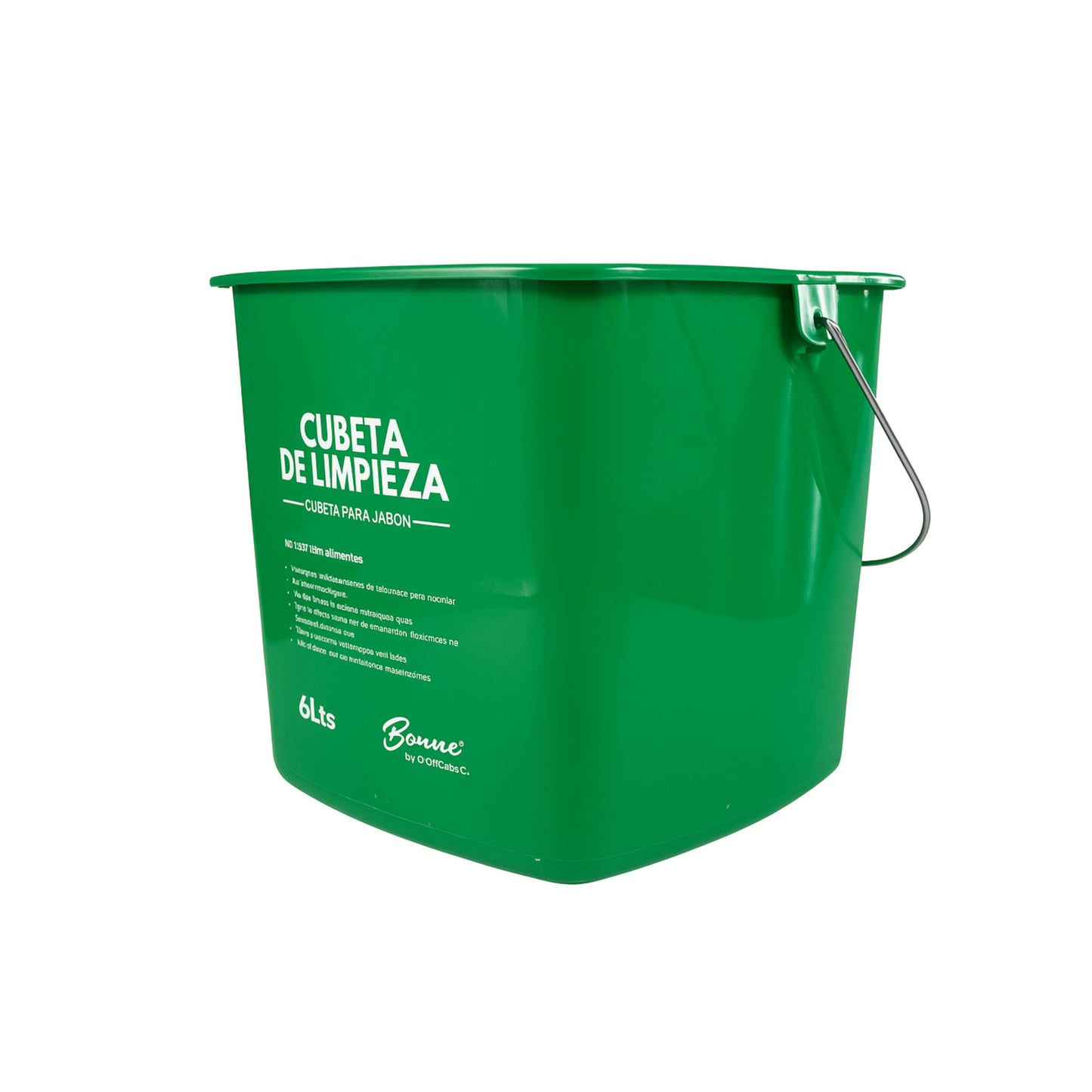 TINA PARA LIMPIEZA COLOR VERDE PARA SOLUCIÓN JABÓN 6L PP "BUCKET"