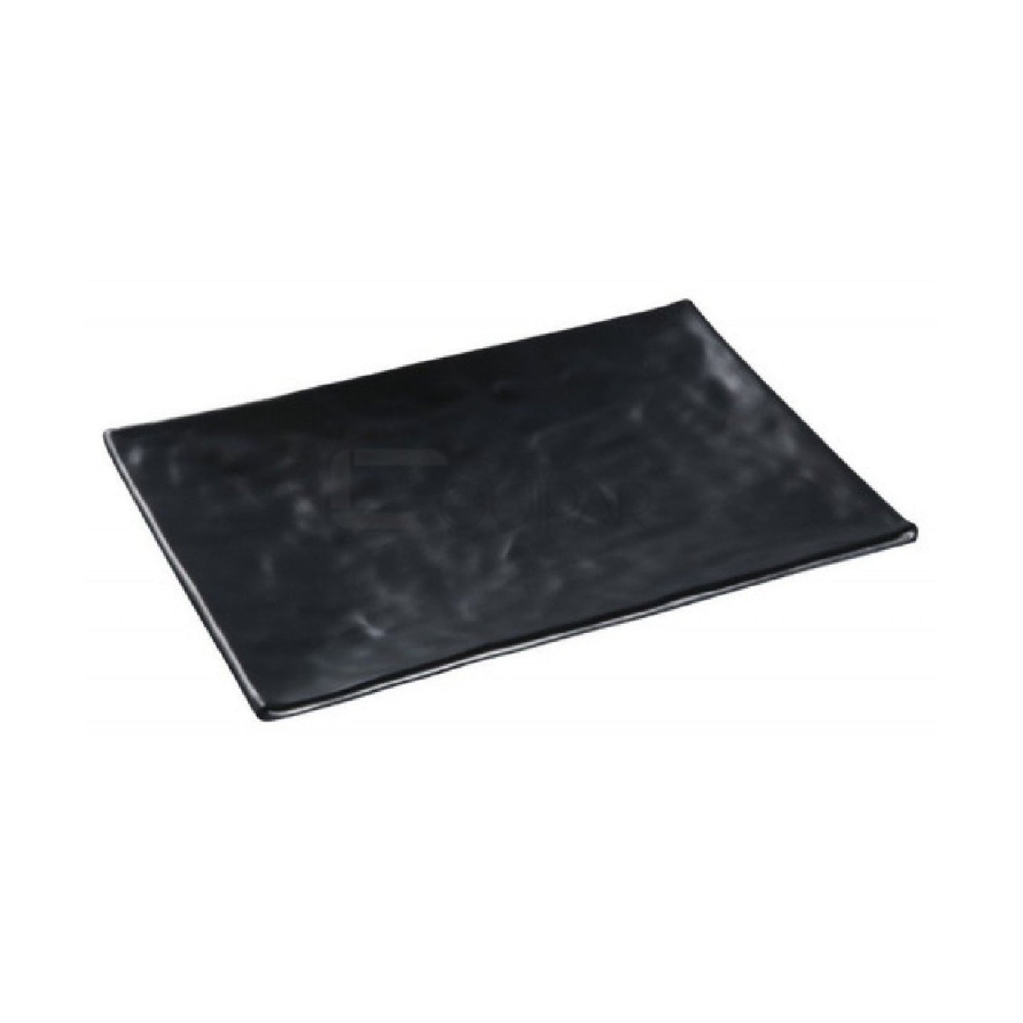 PLATO RECTANGULAR 20 CM MELAMINA NEGRO CORRUGADO