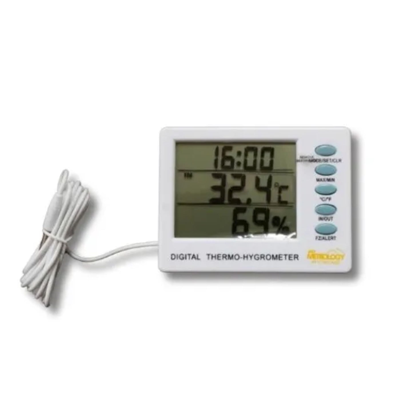 TERMÓMETRO DIGITAL TEMPERATURA INTERIOR/EXTERIOR C/ HIGRÓMETRO -10C A 50C / -50C A 70C CON ALARMA