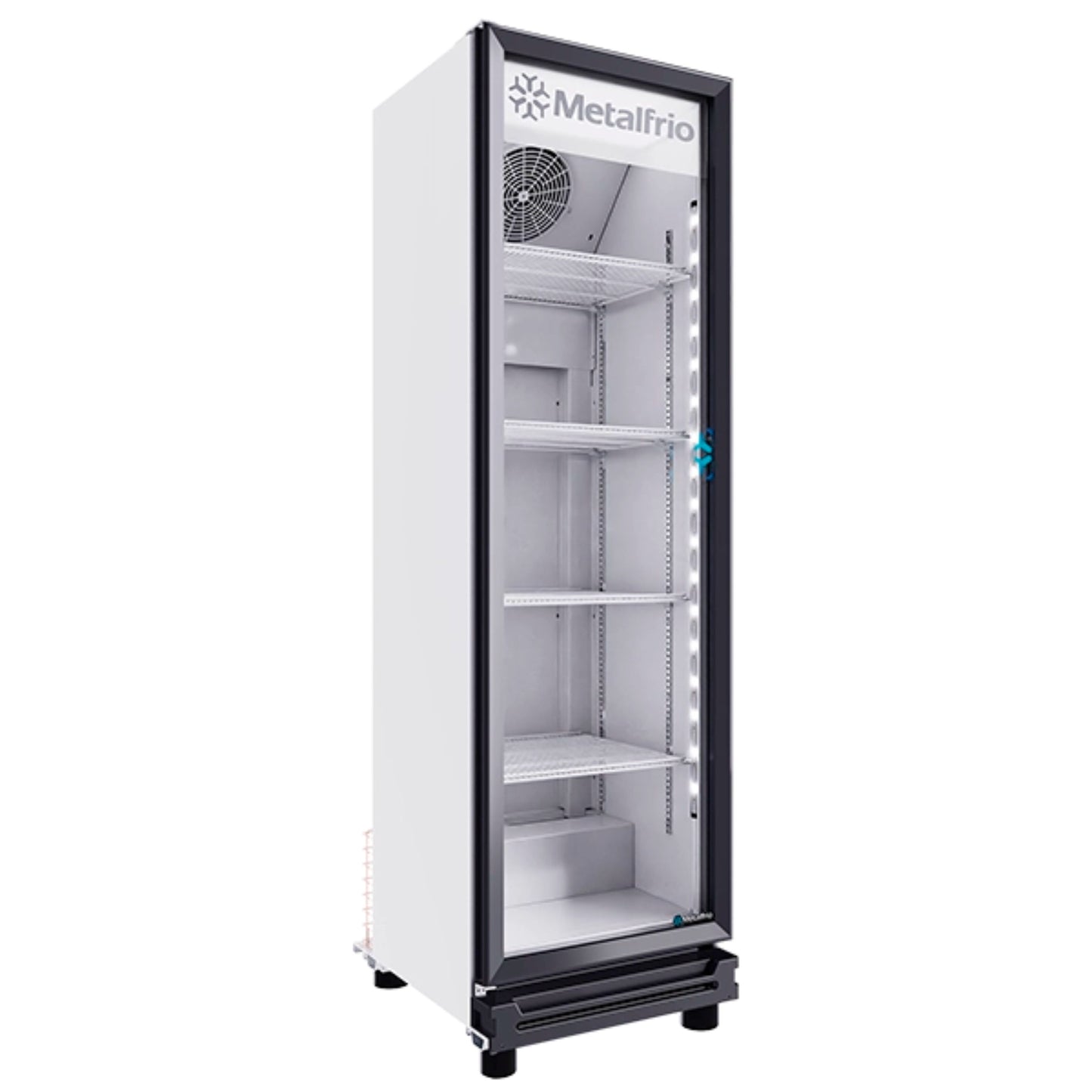REFRIGERADOR VERTICAL CON CAPACIDAD DE 10 PIES³ (0.283 m³) CON 1 PUERTA DE CRISTAL, 4 PARRILLAS MODELO RB100