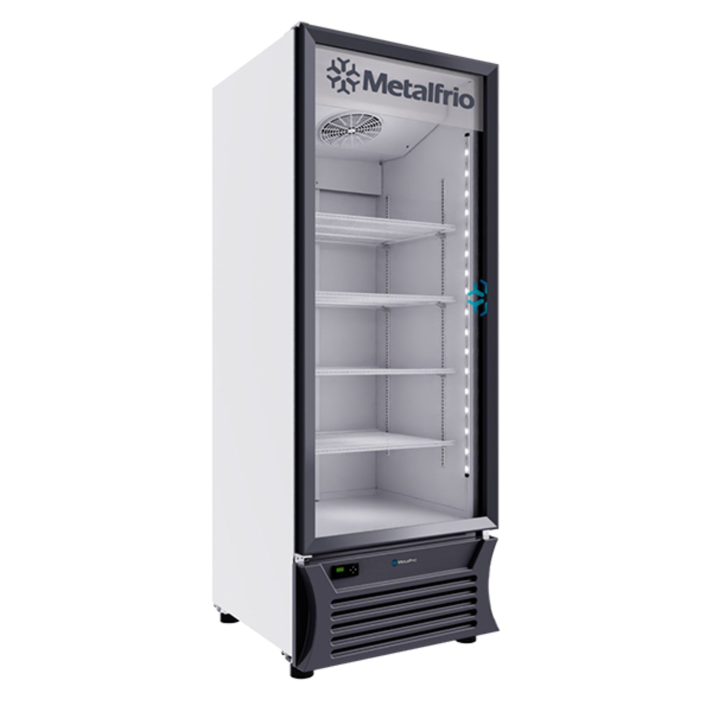 REFRIGERADOR VERTICAL CON CAPACIDAD DE 20 PIES³ (0.566 m³) CON 1 PUERTA DE CRISTAL, 4 PARRILLAS MODELO RB460