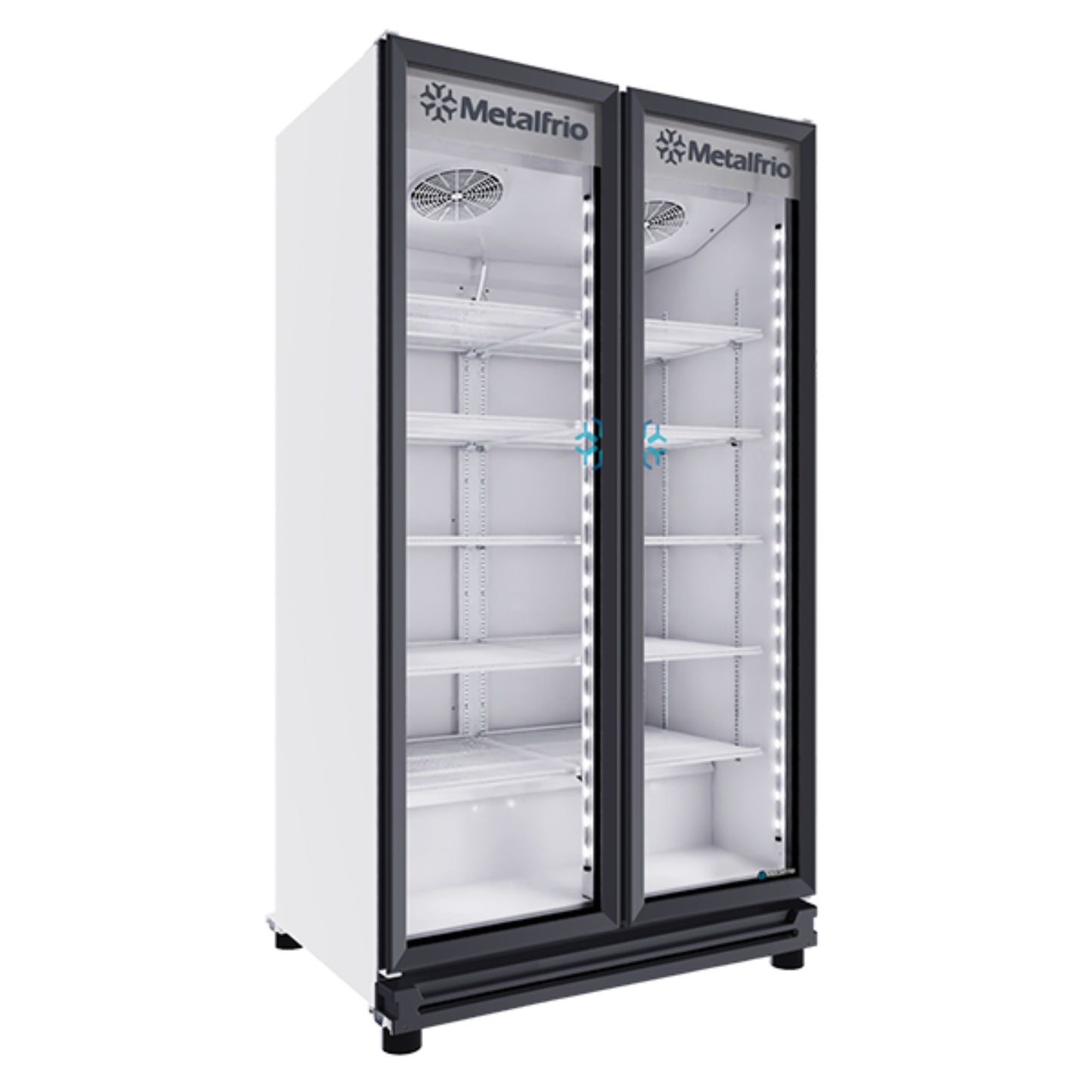 REFRIGERADOR VERTICAL CON CAPACIDAD DE 42.2 PIES³ (1.195 m³) CON 2 PUERTAS DE CRISTAL, 10 PARRILLAS MODELO RB680