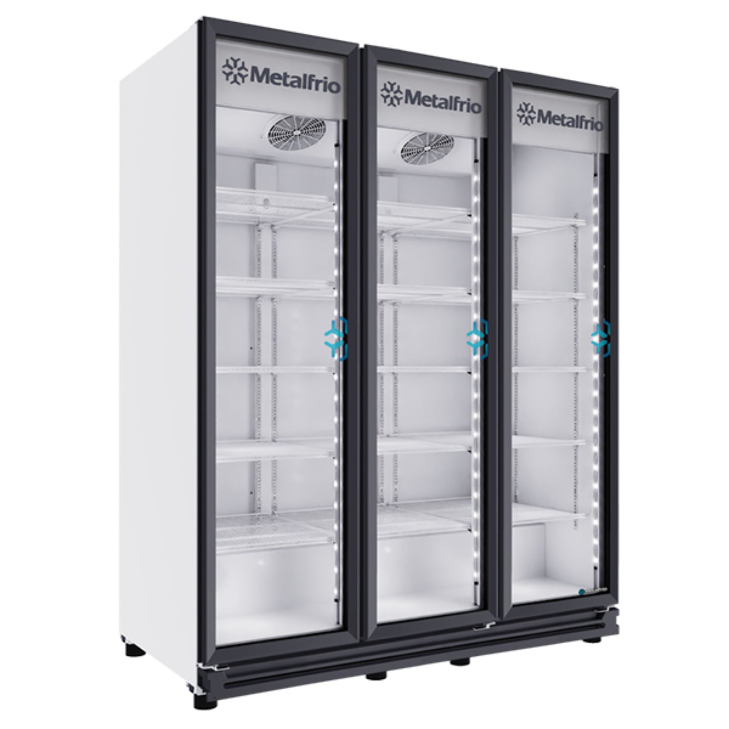 REFRIGERADOR VERTICAL CON CAPACIDAD DE 42.2 PIES³ (1.195 m³) CON 3 PUERTAS DE CRISTAL, 15 PARRILLAS MODELO RB900