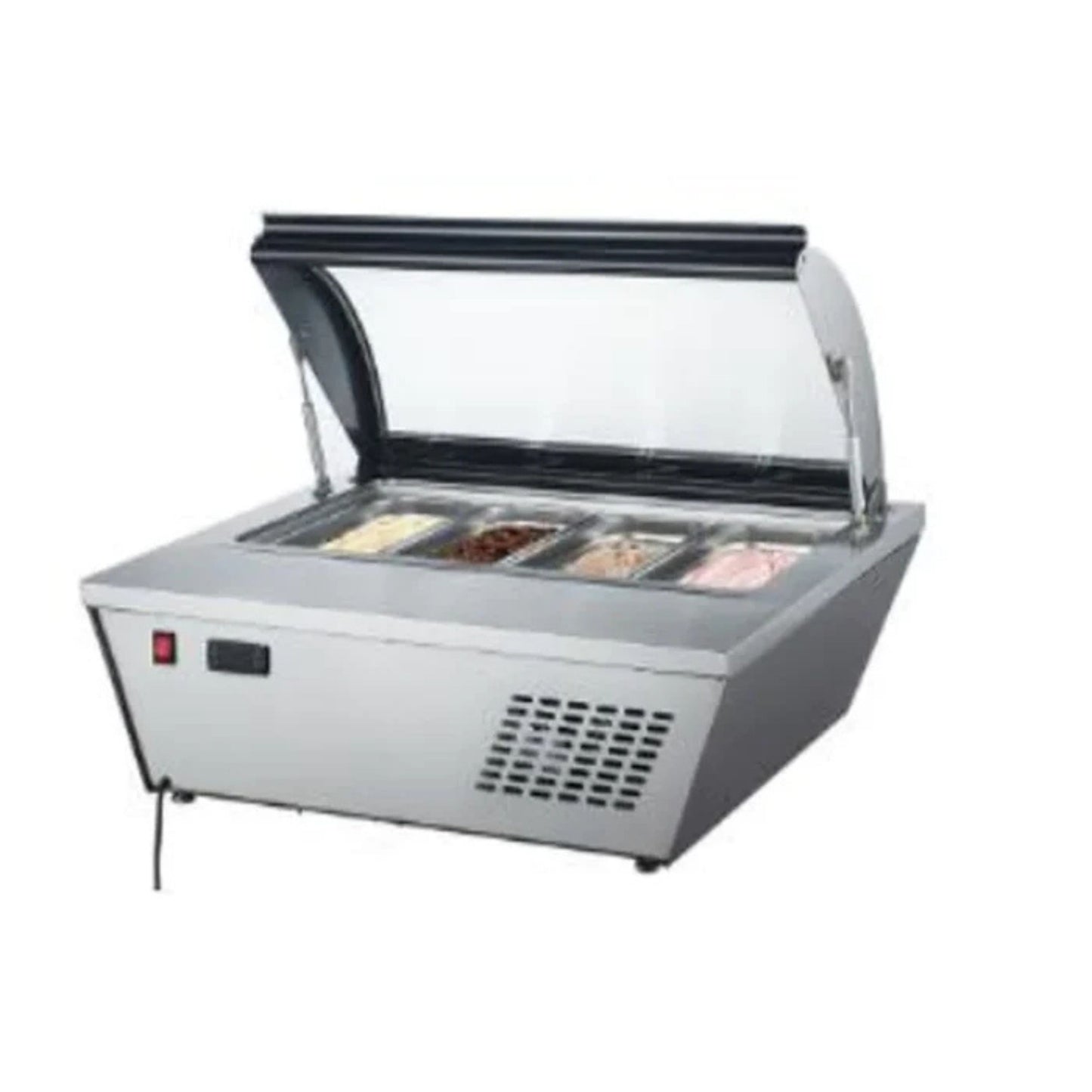 BASE CONGELADA PARA HELADOS DE 4 INSERTOS DE SOBRE MESA CON TAPA