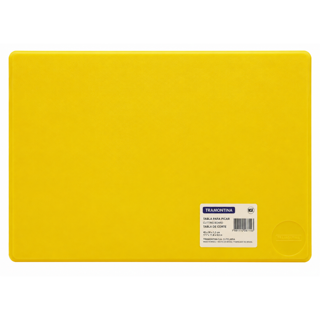 TABLA PARA CORTAR, COLOR AMARILLO (45 X 61 X 1.2 CM) FABRICADA EN POLIPROPILENO CON CERTIFICACIÓN NSF. MODELO TAPACO-18AM