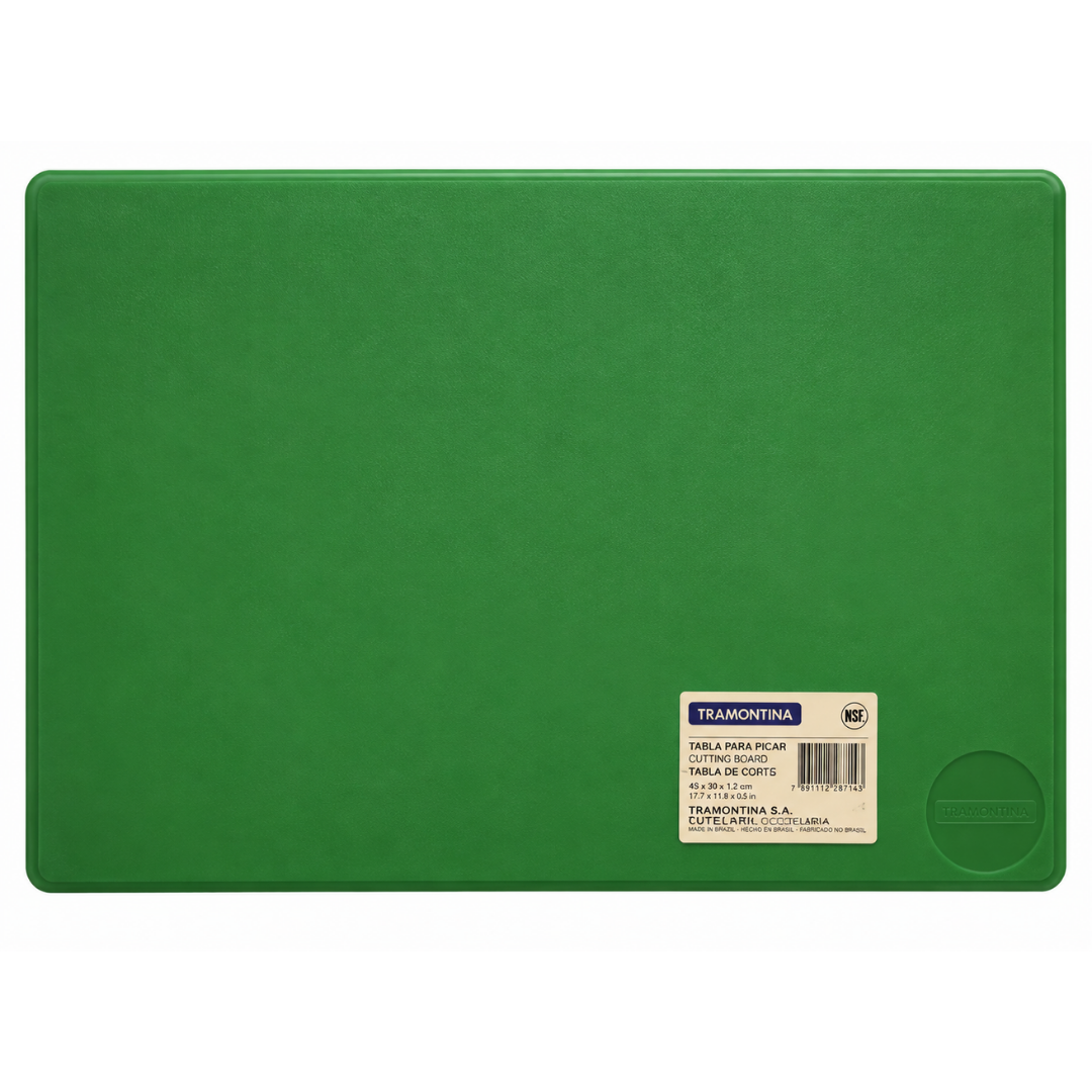 TABLA PARA CORTAR, COLOR VERDE (30 X 45 X 1.2 CM) FABRICADA EN POLIPROPILENO CON CERTIFICACIÓN NSF. MODELO TAPACO-12V