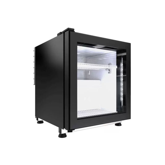ENFRIADOR VERTICAL DE 2 PARRILLAS CON CAPACIDAD DE 0.26 M³, 1 PUERTA DE CRISTAL, LUZ LED MODELO BVC01-E1