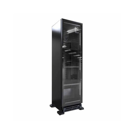 ENFRIADOR COBALT NEGRO CON 5 PARRILLAS CON CAPACIDAD DE 0.255 M³, 1 PUERTA DE CRISTAL, LUZ LED MODELO VL100