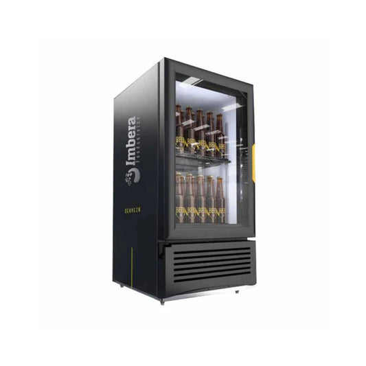 ENFRIADOR CERVECERO NEGRO CON 2 PARRILLAS CON CAPACIDAD DE 0.113 M³, 1 PUERTA DE CRISTAL, LUZ LED MODELO CCV72