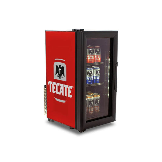 HOME COOLER NEGRO CON 1 PARRILLA CON CAPACIDAD DE 0.042 M³, 1 PUERTA DE CRISTAL, LUZ LED MODELO CCVS24 TECATE
