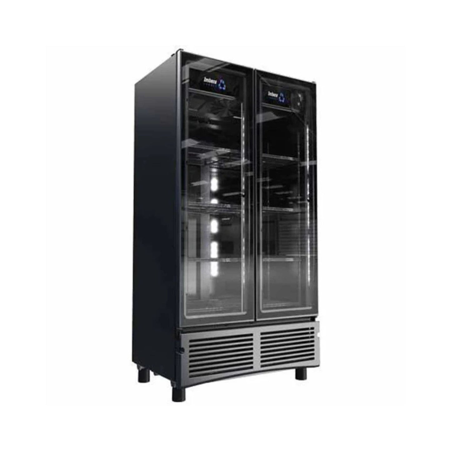 ENFRIADOR COBALT NEGRO CON 8 PARRILLAS CON CAPACIDAD DE 0.737 M³, 2 PUERTAS DE CRSTAL, LUZ LED, MODELO VR26