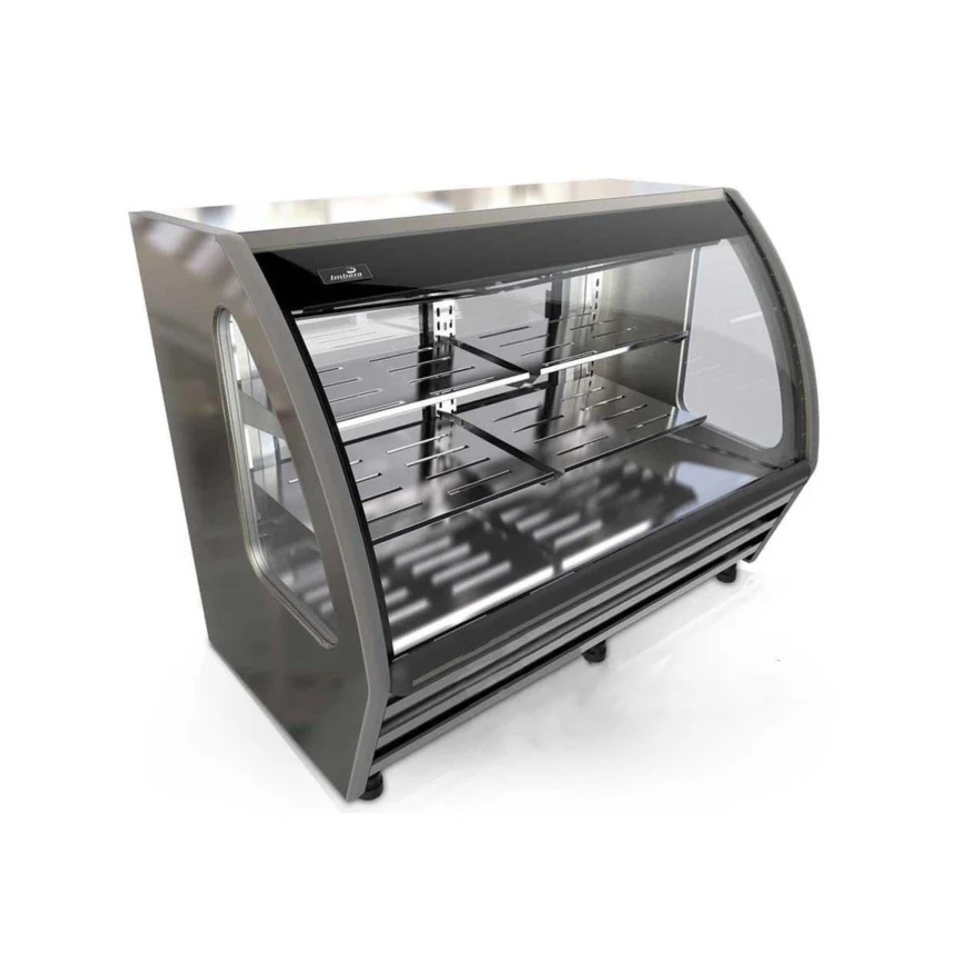 VITRINA CREMERA ACERO INOXIDABLE CON 4 PARRILLAS CON CAPACIDAD DE 0.340 M³ CRISTAL CURVO MODELO BHS150-I