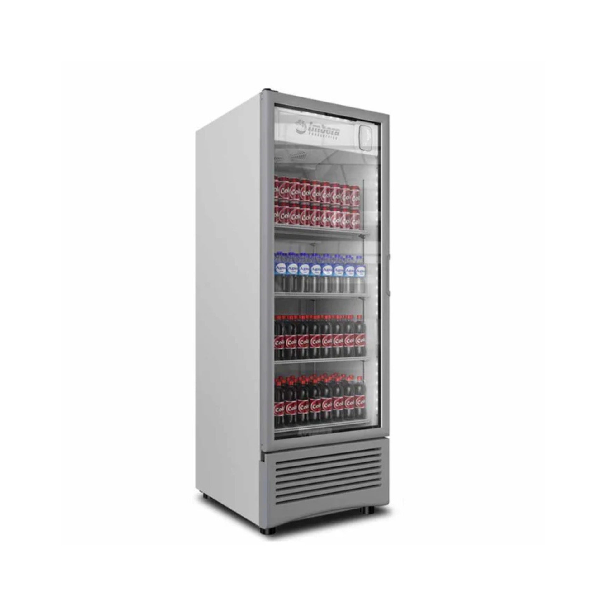 ENFRIADOR VERTICAL DE 4 PARRILLAS CON CAPACIDAD DE 0.71 M³, 1 PUERTA DE CRISTAL, LUZ LED MODELO VR25