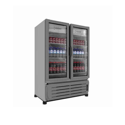 ENFRIADOR VERTICAL DE 8 PARRILLAS CON CAPACIDAD DE 0.54 M³, 2 PUERTAS DE CRISTAL, LUZ LED MODELO VR19