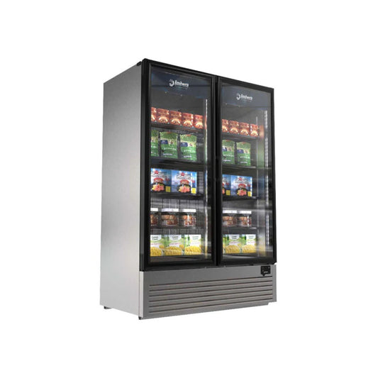 CONGELADOR VERTICAL VFD43 LÍNEA PROFESIONAL, CAPACIDAD 43 PIES CÚBICOS, 6 PARRILLAS, REFRIGERANTE, 2 PUETAS DE CRISTAL, R290