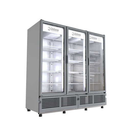 ENFRIADOR VERTICAL DE 12 PARRILLAS CON CAPACIDAD DE 2.04 M³, 3 PUERTAS DE CRISTAL, LUZ LED, MODELO G3T72
