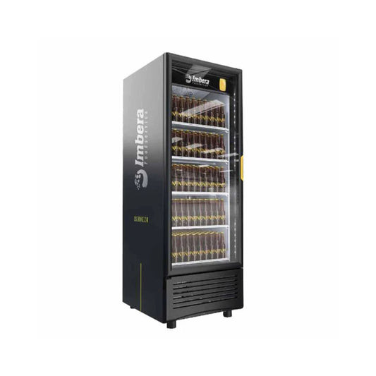 ENFRIADOR CERVECERO NEGRO CON 4 PARRILLAS CON CAPACIDAD DE 0.708 M³, 1 PUERTA DE CRISTAL, LUZ LED MODELO CCV500