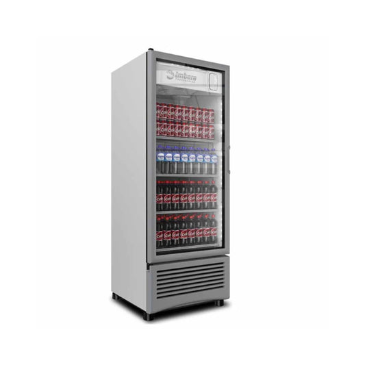ENFRIADOR VERTICAL DE 4 PARRILLAS CON CAPACIDAD DE 0.48 M³, 1 PUERTA DE CRISTAL, LUZ LED MODELO VR17