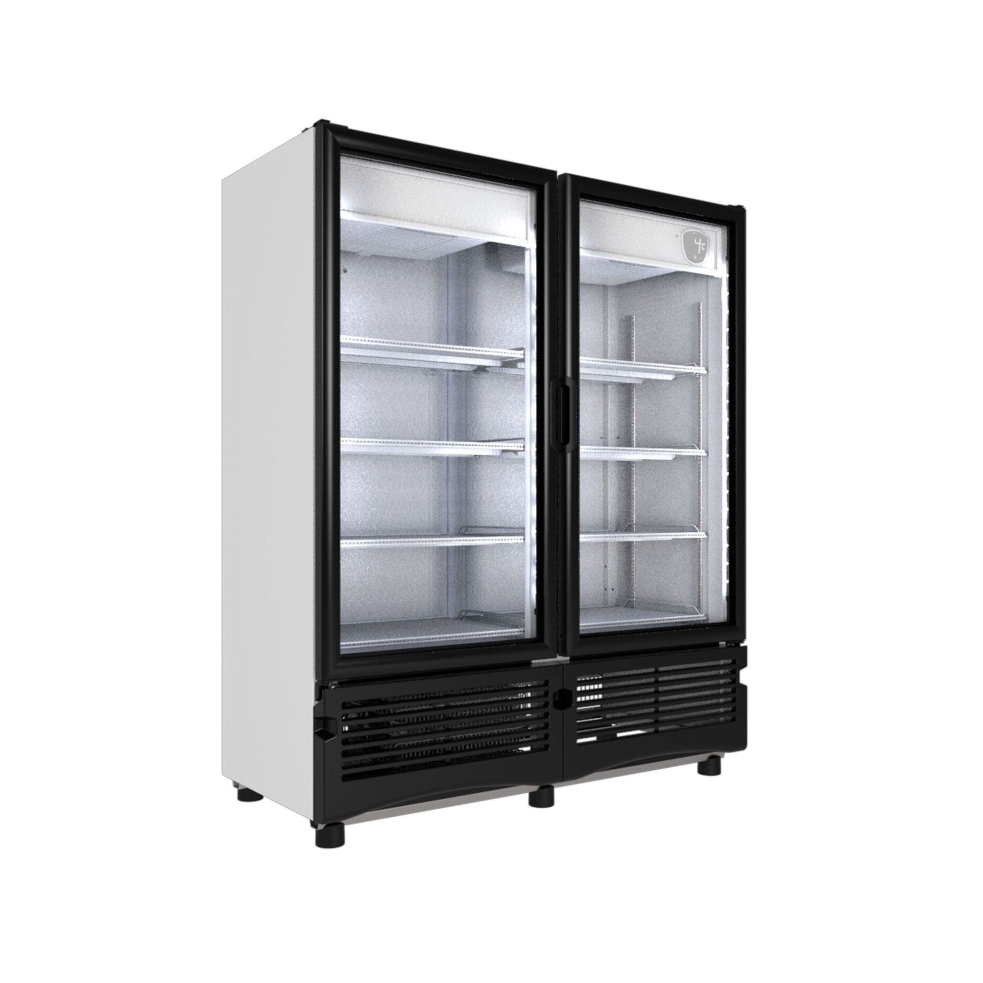 ENFRIADOR ECOINVERTER DE 8 PARRILLAS CON CAPACIDAD DE 0.99 M³, 2 PUERTAS DE CRISTAL, LUZ LED, MODELO VRD35