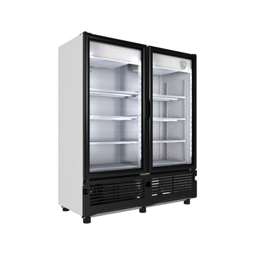 ENFRIADOR ECOINVERTER DE 8 PARRILLAS CON CAPACIDAD DE 0.99 M³, 2 PUERTAS DE CRISTAL, LUZ LED, MODELO VRD35