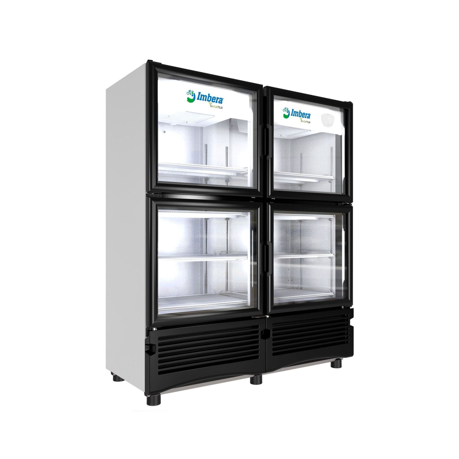 ENFRIADOR ECOINVERTER DE 8 PARRILLAS CON CAPACIDAD DE 0.99 M³, 4 PUERTAS DE CRISTAL, LUZ LED MODELO VRQ35
