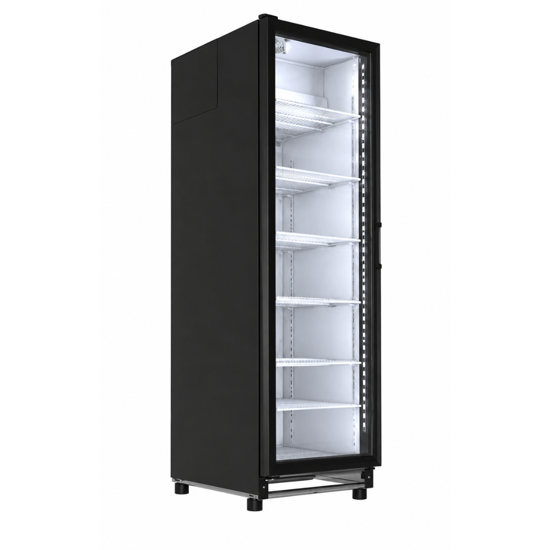 REFRIGERADOR VERTICAL DE 5 PARRILLAS CON CAPACIDAD DE 0.59 M³, 1 PUERTA, LUZ LED MODELO FGC42 E1